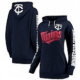 Women Minnesota Twins G III 4Her by Carl Banks Extra Innings Pullover Hoodie Navy,baseball caps,new era cap wholesale,wholesale hats